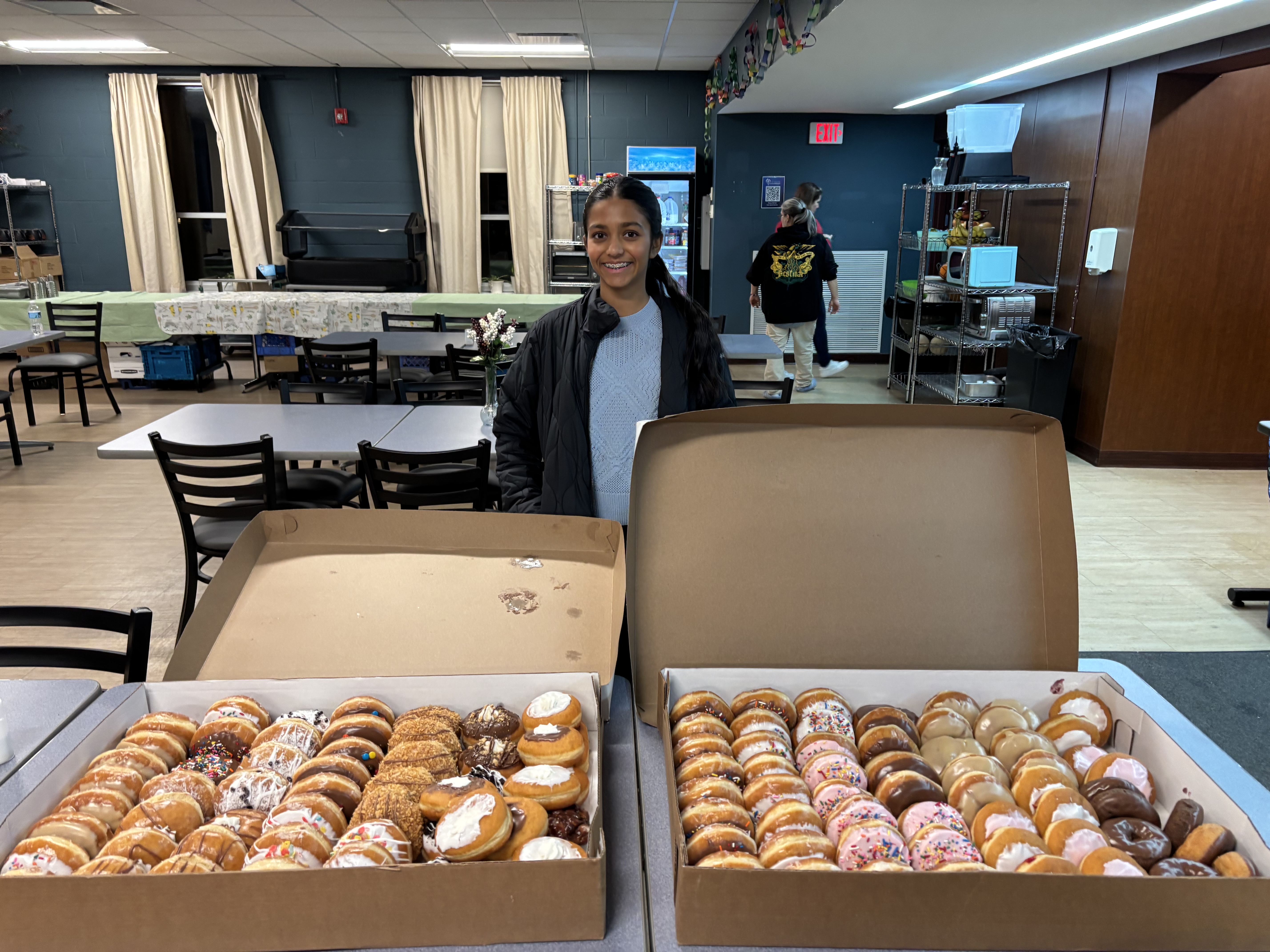 Donuts prepared for donation at Grace Center of Hope